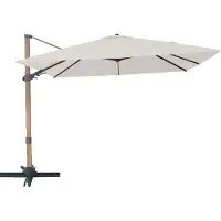Axi Alina Parasol Déporté Carré 300 X 300 Cm, Aspect Bois/Beige | Pour Le Jardin / Terrasse Avec Armature Thermolaquée | Pied En Croix Et Housse De