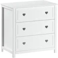 JAXX Commode Amori avec 3 tiroirs - bois de pin - blanc