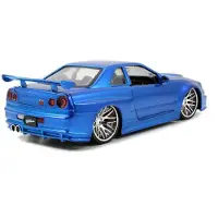 Jada Miniature montée - - Nissan Skyline GT-R R34 - Bleu métallisé - 1/24 - Furious 7 2002