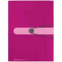 Herlitz Chemise à rabats easy orga to go, A4, PP-film, baie opaque, 3 rabats, avec bouton de fermeture et g (A4, 1x)