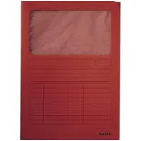 Leitz Présentoir, DIN A4, carton, avec fenêtre, rouge 160 g/m², dessus avec impression inscriptible (A4, 100x)