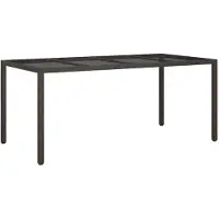 vidaXL Table de jardin marron en polyrotin