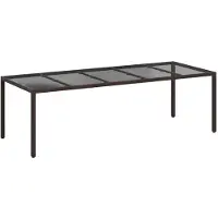 vidaXL Table de jardin marron en polyrotin