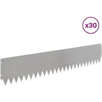 vidaXL Bordure de jardin, 30 pièces, 103 x 20 cm, acier, argenté