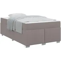 vidaXL Cadre de lit avec matelas Taupe 120 x 190 cm Tissu