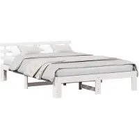 vidaXL Cadre de lit avec tête de lit Blanc 140 x 200 cm Pin massif