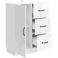 vidaXL Buffet blanc brillant 66 x 34,5 x 87 cm en aggloméré