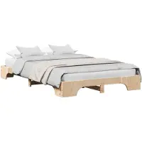 vidaXL Cadre de lit naturel 120 x 190 cm Pin massif
