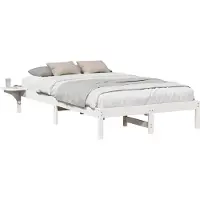 vidaXL Cadre de lit blanc 120 x 200 cm Pin massif