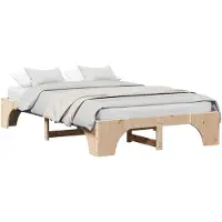 vidaXL Cadre de lit naturel 120 x 200 cm Pin massif