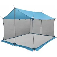 vidaXL Bâche de camping avec parois en filet, bleue, 340 x 260 x 220 cm