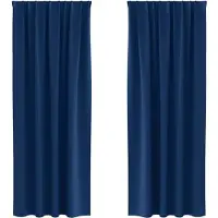 vidaXL Rideaux occultants à œillets, 2 pièces, bleu marine, polyester