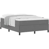 vidaXL Lit Boxspring gris clair 140 x 190 cm Tissu velours côtelé