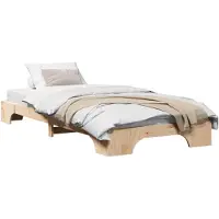 vidaXL Cadre de lit Nature 100 x 200 cm Pin massif