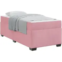 vidaXL Cadre de lit avec matelas Rose 100 x 200 cm Tissu