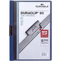 Durable Chemise à clip DURACLIP ORIGINAL 60, DIN A4, bleu foncé (A4, 5x)