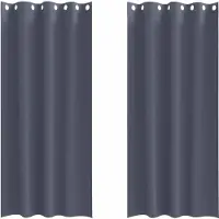 vidaXL Rideaux occultants à œillets, lot de 2, anthracite, 260 x 140 cm