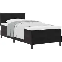 vidaXL Lit boxspring avec matelas noir 100 x 200 cm velours