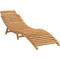 vidaXL Chaise longue Marron 198 x 55 x 58,5 cm bois massif teck