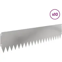 vidaXL Bordure de jardin, 10 pièces, 103 x 25 cm, acier, argenté
