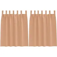 vidaXL Rideaux occultants avec anneaux 2 pcs brun clair 140 x 140 cm