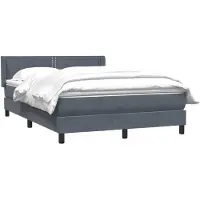 vidaXL Lit boxspring avec matelas gris foncé 160x210 cm velours