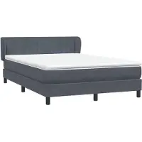 vidaXL Lit boxspring avec matelas gris foncé 160x210 cm velours