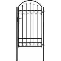 vidaXL Porte de Clôture Gris 100 x 175 cm Acier peint par poudre