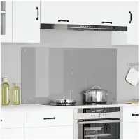 vidaXL Protection de cuisine Gris clair 120 x 60 x 0,6 cm verre trempé