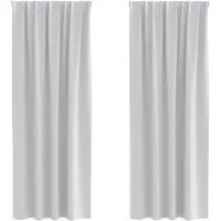 vidaXL Rideaux occultants à œillets, 2 pièces, gris clair, polyester