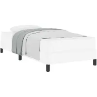 vidaXL Cadre de lit avec matelas blanc pur 100 x 200 cm Tissu