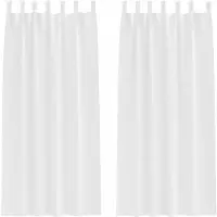 vidaXL Rideaux occultants avec anneaux 2 pcs blanc pur 225 x 140 cm