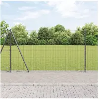 vidaXL Poteaux de clôture 7 pcs Gris Ø32mm 130 cm Acier galvanisé