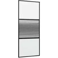 vidaXL Porte en verre rayé noir 90 x 2 x 205 cm aluminium