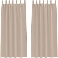 vidaXL Rideaux occultants avec anneaux 2 pcs taupe 225 x 140 cm