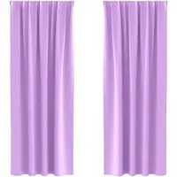 vidaXL Rideaux occultants avec anneaux 2 pcs lilas 225 x 140 cm