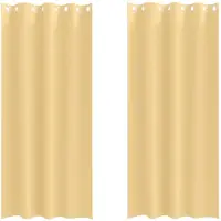 vidaXL Rideaux occultants avec anneaux 2 pcs Beige 225 x 140 cm