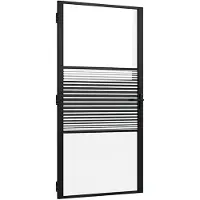 vidaXL : Porte en verre, 102,5 x 3,5 x 201,5 cm, aluminium, noire