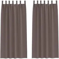 vidaXL Rideaux occultants à œillets, 2 pièces, marron foncé, polyester