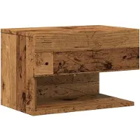 vidaXL Table de chevet murale vieux bois