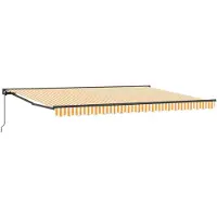 vidaXL Cadre de store jaune et blanc 450 x 300 cm