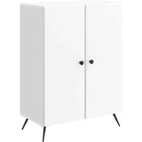vidaXL Buffet blanc brillant 66 x 34,5 x 90 cm en aggloméré