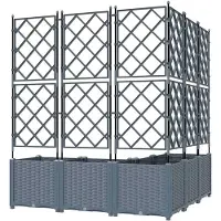 vidaXL Jardin - Jardinière, lot de 5, gris clair, 120 x 120 x 143 cm, plastique