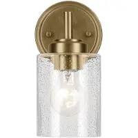 Kichler Elstead Winslow Wandleuchte E27 Naturmessing Glas mit Luftbläschen (E27, IP55)