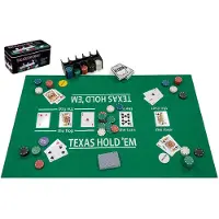 Longfield Set de poker 200 jetons avec tapis et cartes