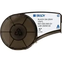 Brady M21-500-595-GY ruban vinyle noir sur gris 12,7 mm x 6,40 m (d'origine)