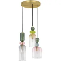 Nova Luce Suspension colorée Murano 3 lumières