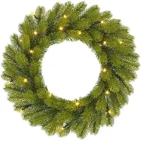 Black Box Trees Nagoya Couronne de Noël avec éclairage LED - H12 x Ø45 cm - Vert