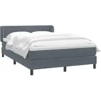 vidaXL Lit boxspring avec matelas gris foncé 160x210 cm velours