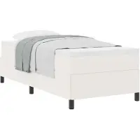 vidaXL Lit Boxspring Crème 90 x 200 cm Tissu velours côtelé